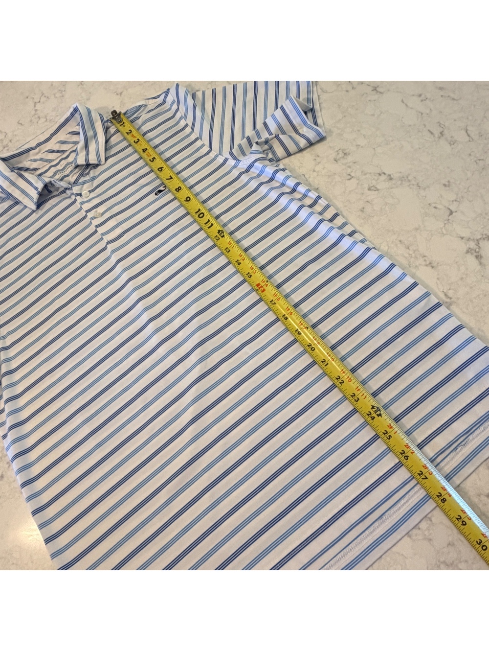 Vineyard Vines Men’s Bradley blue Stripe Sankaty Performance Polo Shirt Small - Picture 3 of 6